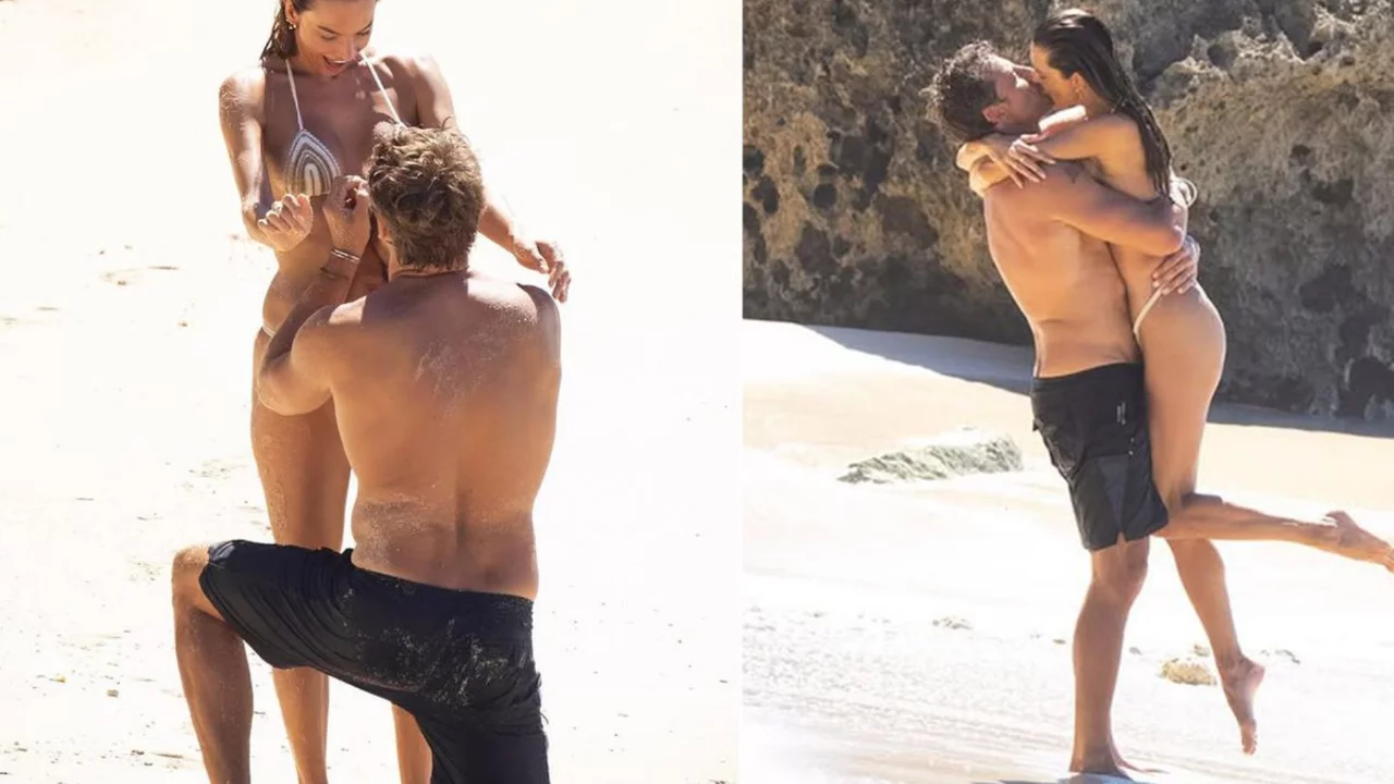 Alessandra Ambrosio'dan plajda evlilik teklifi! &Uuml;nl&uuml; model "evet" dedi