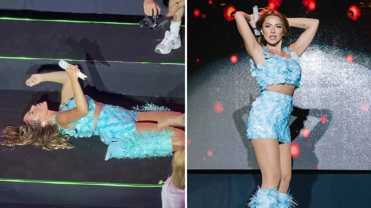 Hadise'den Altınoluk sahnesinde olay olan şov! Yerde dans ettiği anlar gündem oldu
