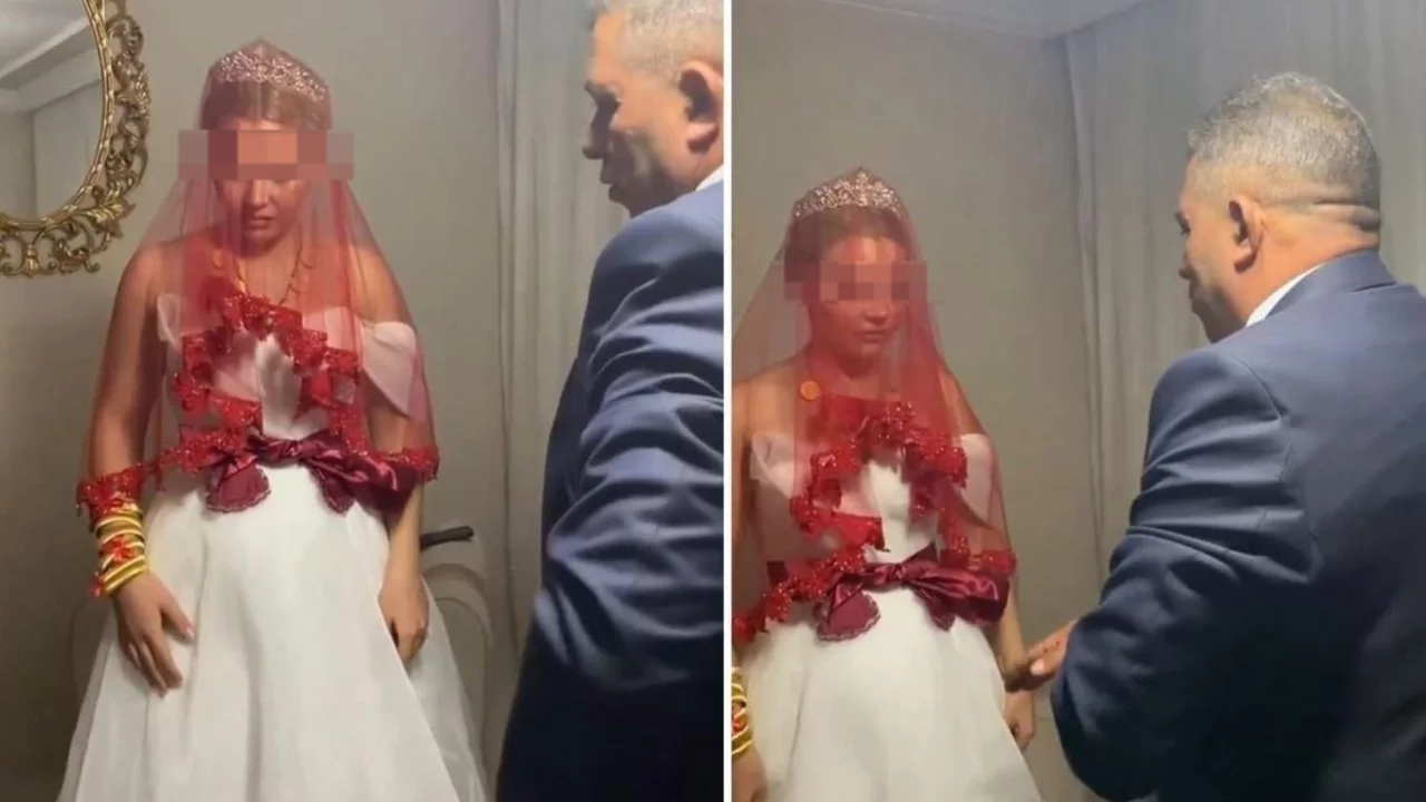 Bu nasıl gelenek? Gelinin y&uuml;z ifadesi olan biteni &ouml;zetliyor