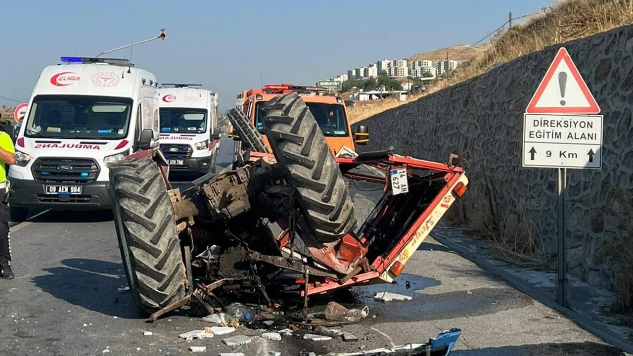 Çekici traktöre arkadan çarptı, 1 kişi hayatını kaybetti