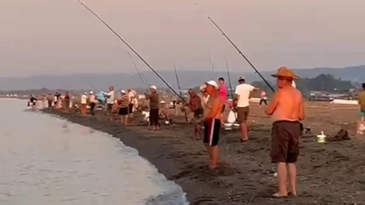 Karacabey sahillerinde balık bereketi! Oltasını denize atan kovayı doldurdu