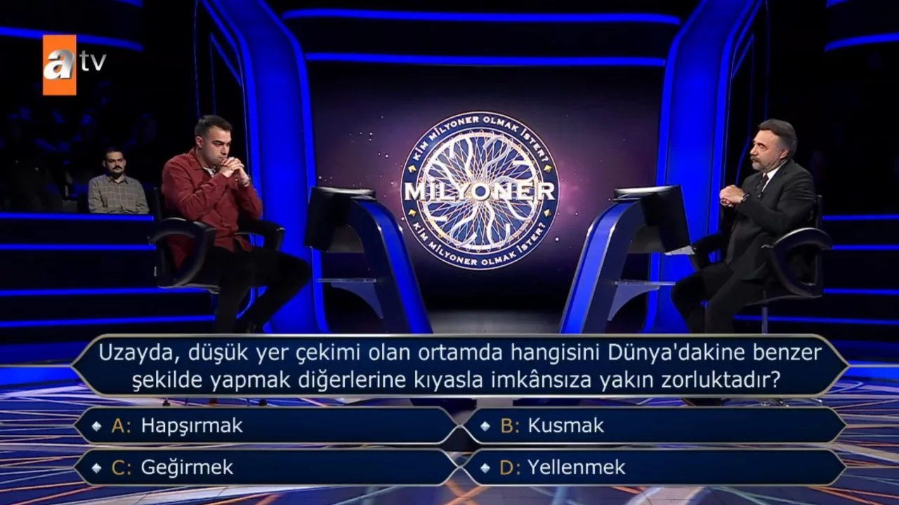 Kim Milyoner Olmak İster'de olay soru! Uzayda hangisini yapmak daha zor?