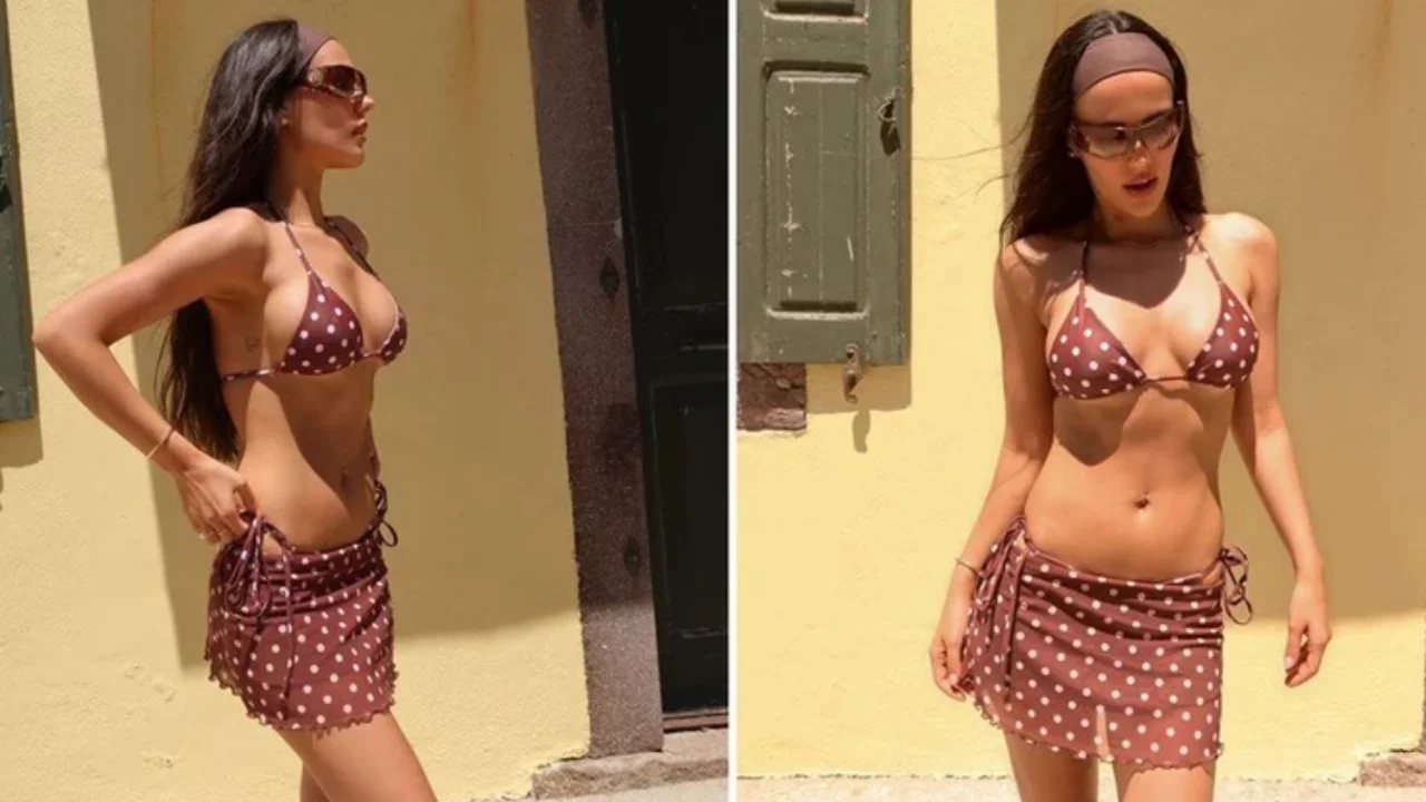 &Ouml;zg&uuml; Kaya'dan yaz tatilinde dikkat &ccedil;eken pozlar! Puantiyeli bikinisiyle kamera karşısına ge&ccedil;ti