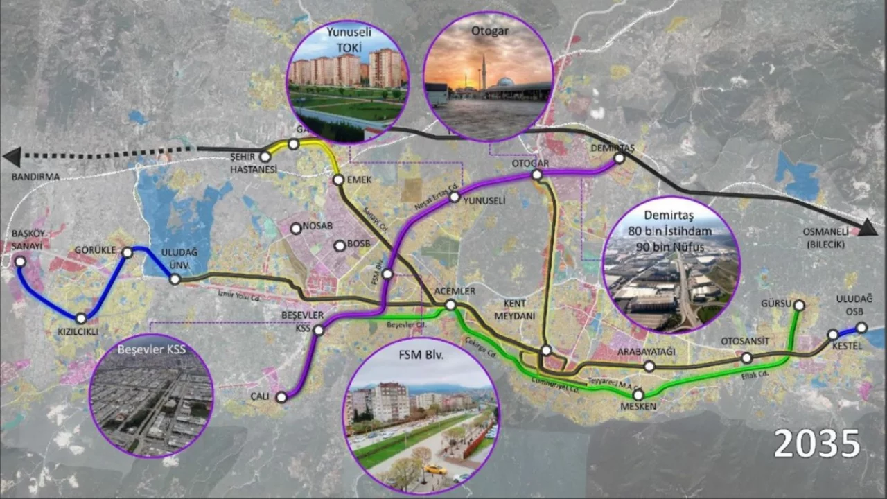 Bursa'da yeni metro hatları için süreç başladı! Batı ile kuzey birbirine bağlanıyor...