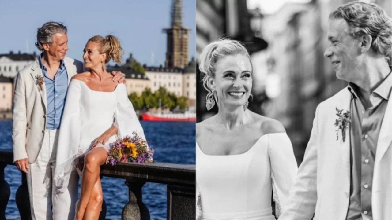 Ceyda D&uuml;venci ve G&uuml;&ccedil;l&uuml; Mete İsve&ccedil;'te evlendi! İlk nikah fotoğrafları ortaya &ccedil;ıktı