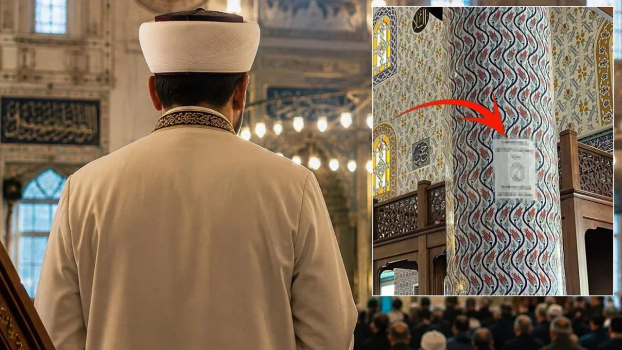 Camiye asılan uyarı yazısına bakın! Yorum bombardımanına tutuldu