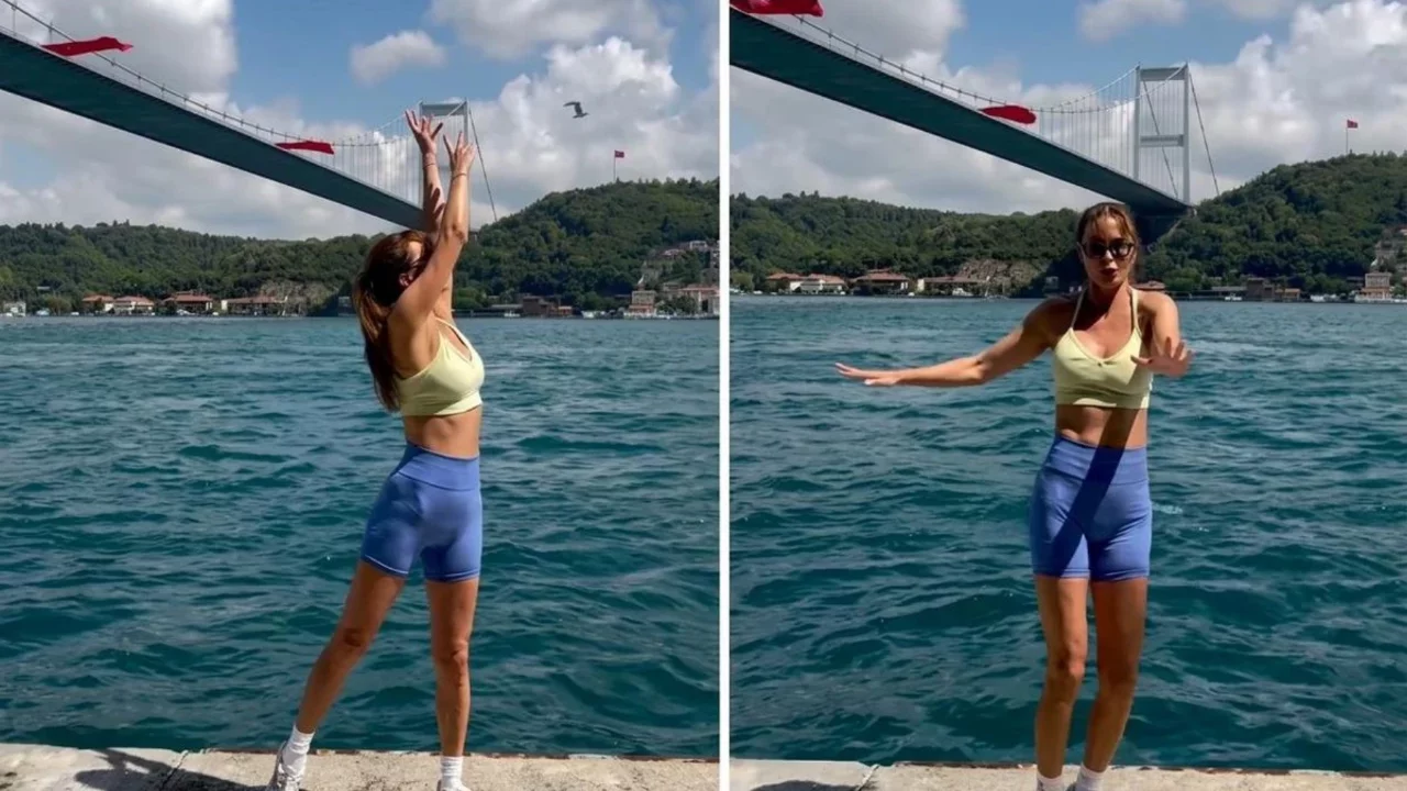 Ebru Şallı'dan Boğaz manzarasında spor keyfi! Tai Chi hareketleriyle dikkat çekti