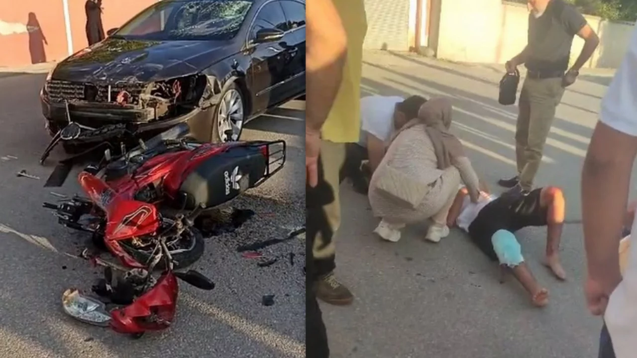 Otomobil ile motosiklet &ccedil;arpıştı! 2 kişi yaralandı
