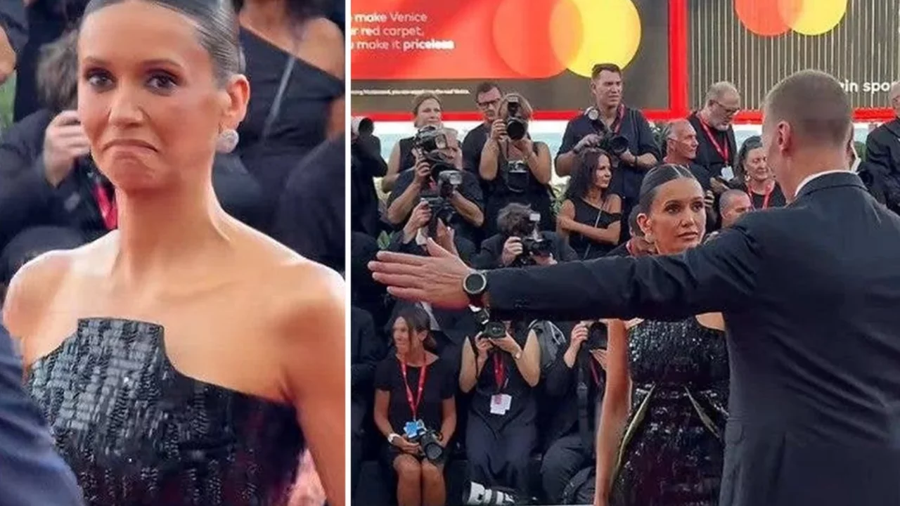 Nina Dobrev kırmızı halıda şaşkına döndü! Güvenlik görevlisi bir anda müdahale etti