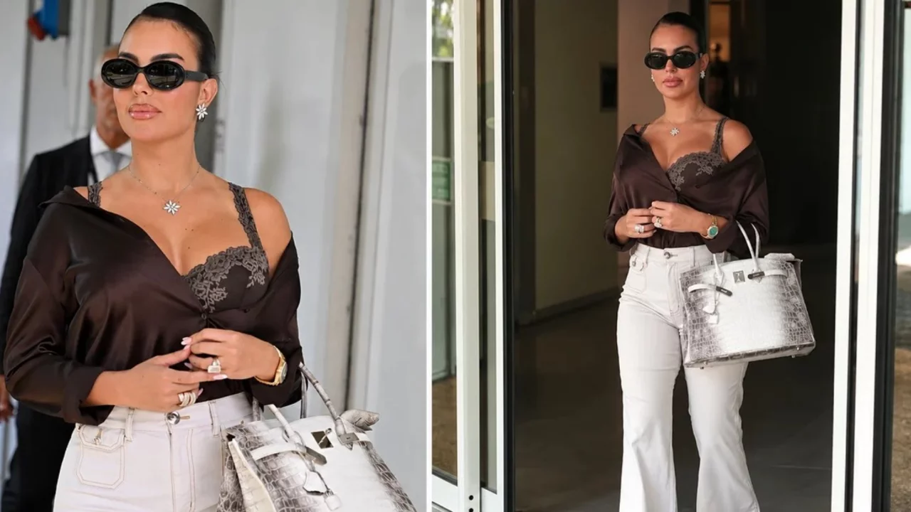 Georgina Rodr&iacute;guez Venedik'te servet değerindeki aksesuarlarıyla dikkat &ccedil;ekti! Saat ve &ccedil;antasının fiyatı dudak u&ccedil;uklattı