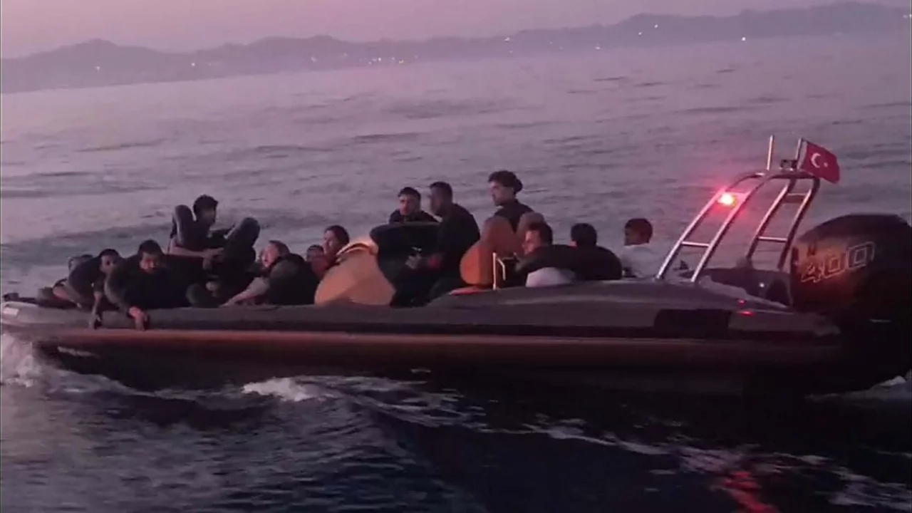 Milas a&ccedil;ıklarında 23 ka&ccedil;ak g&ouml;&ccedil;men ve 1 organize su&ccedil; ş&uuml;phelisi yakalandı