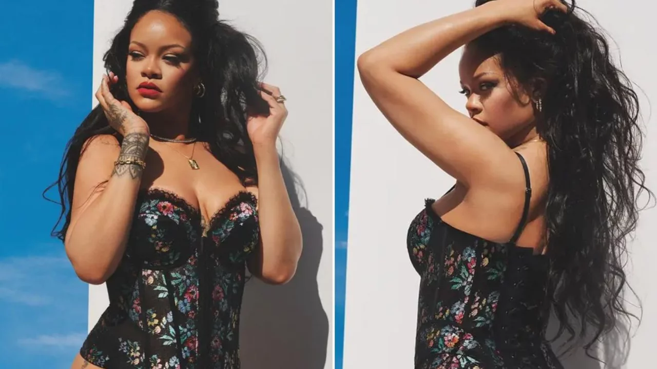 Rihanna'dan yeni koleksiyon i&ccedil;in cesur tanıtım! Siyah dantelli pozları g&uuml;ndem oldu