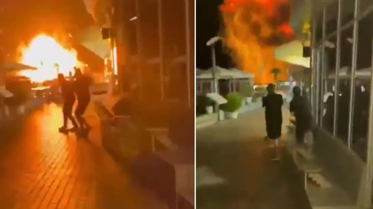 Rusya'nın tatil cennetinde alevler y&uuml;kseldi! İnsansız deniz ara&ccedil;larıyla vurdular