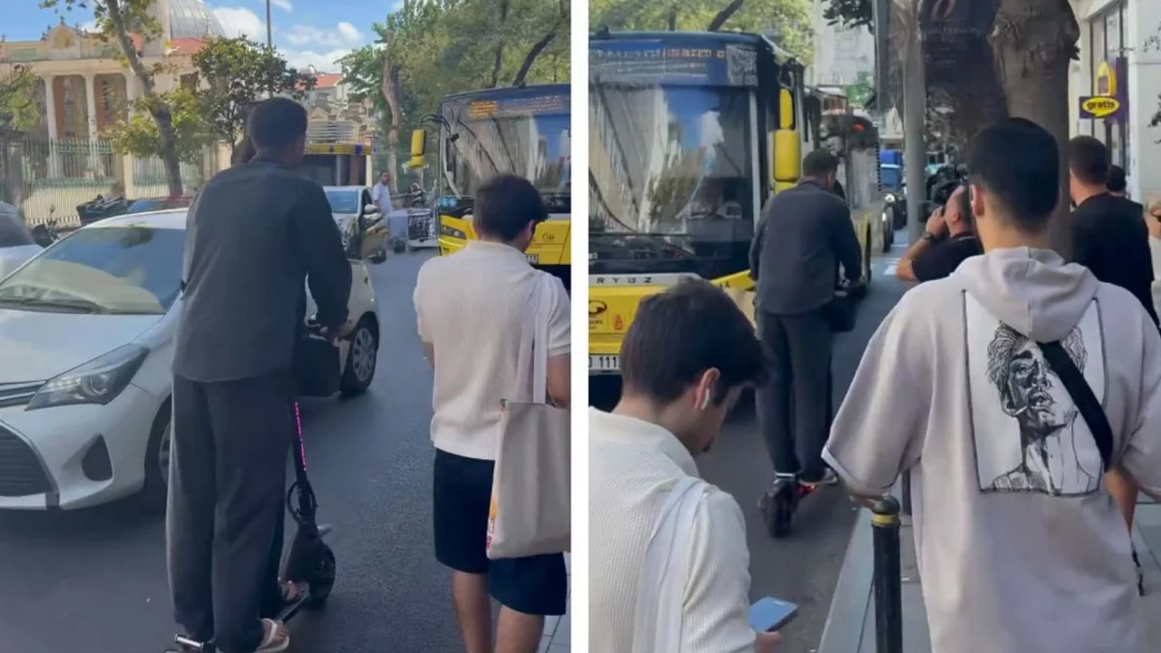 Kerem Demirbay eşiyle scooter kullanırken g&ouml;r&uuml;nt&uuml;lendi! Nişantaşı'ndaki hareketi tepki &ccedil;ekti