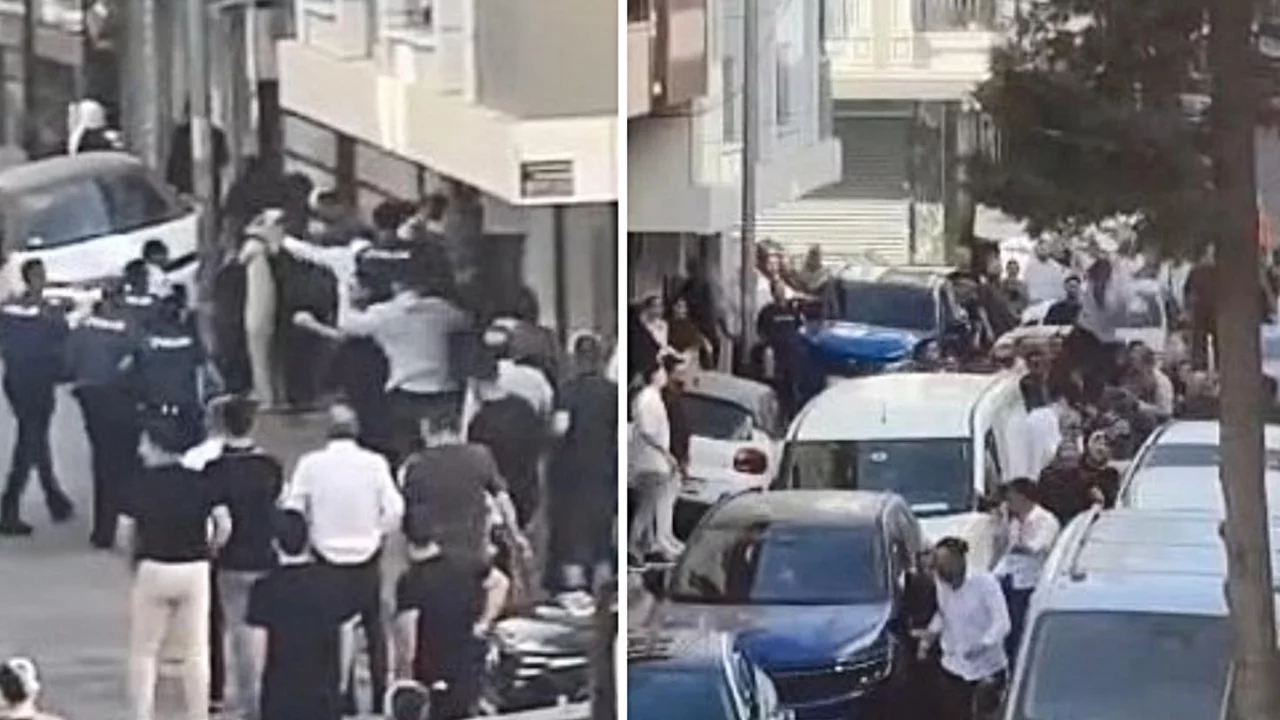 D&uuml;ğ&uuml;n &ouml;ncesi gelin almada kavga! Kadınların &ccedil;ığlıkları mahalleyi inletti
