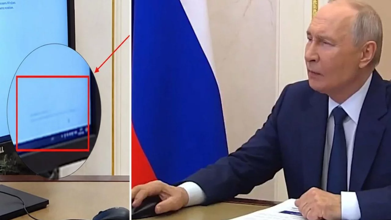 Çevrimiçi oy kullanan Putin'in bilgisayarındaki detay şaşırtıcı