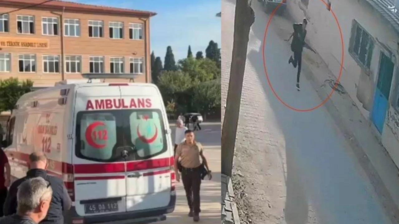 Manisa'daki okul saldırısında yeni görüntü! Elinde silahla böyle kaçmış...