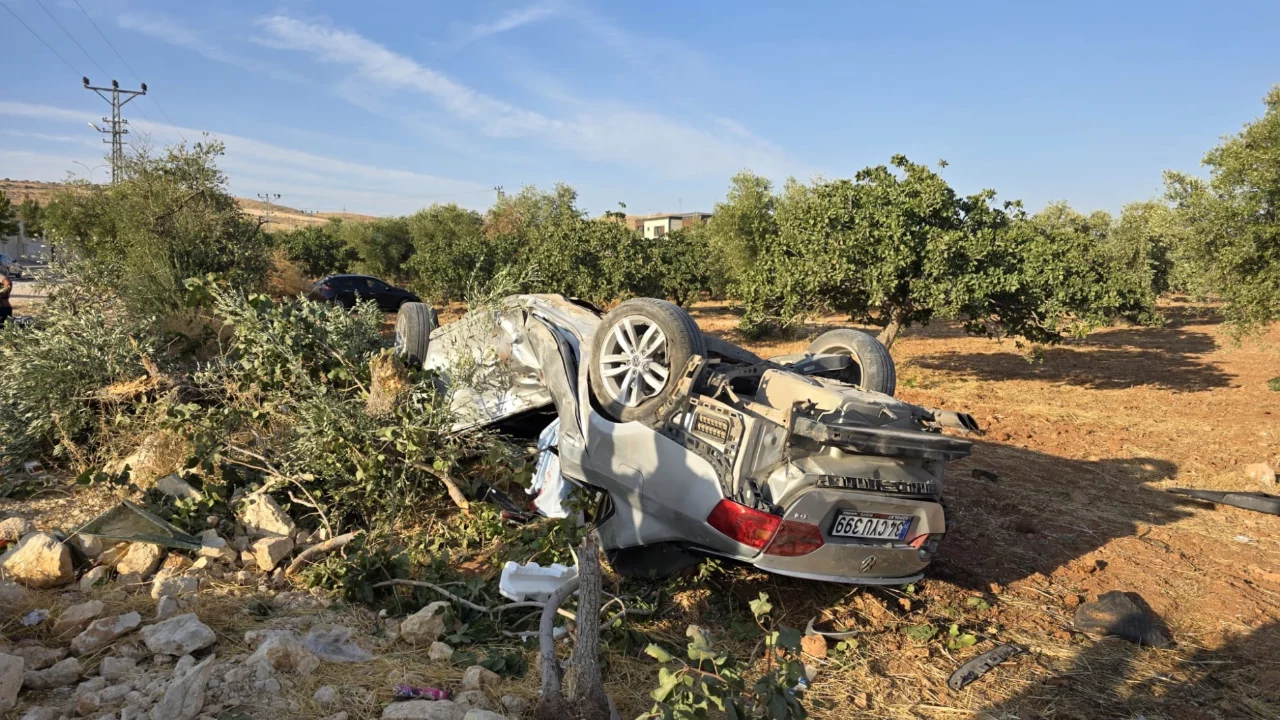 Gaziantep'te feci kaza: Otomobil fıstık tarlasına uçtu, 1 kişi öldü, 6 kişi yaralandı