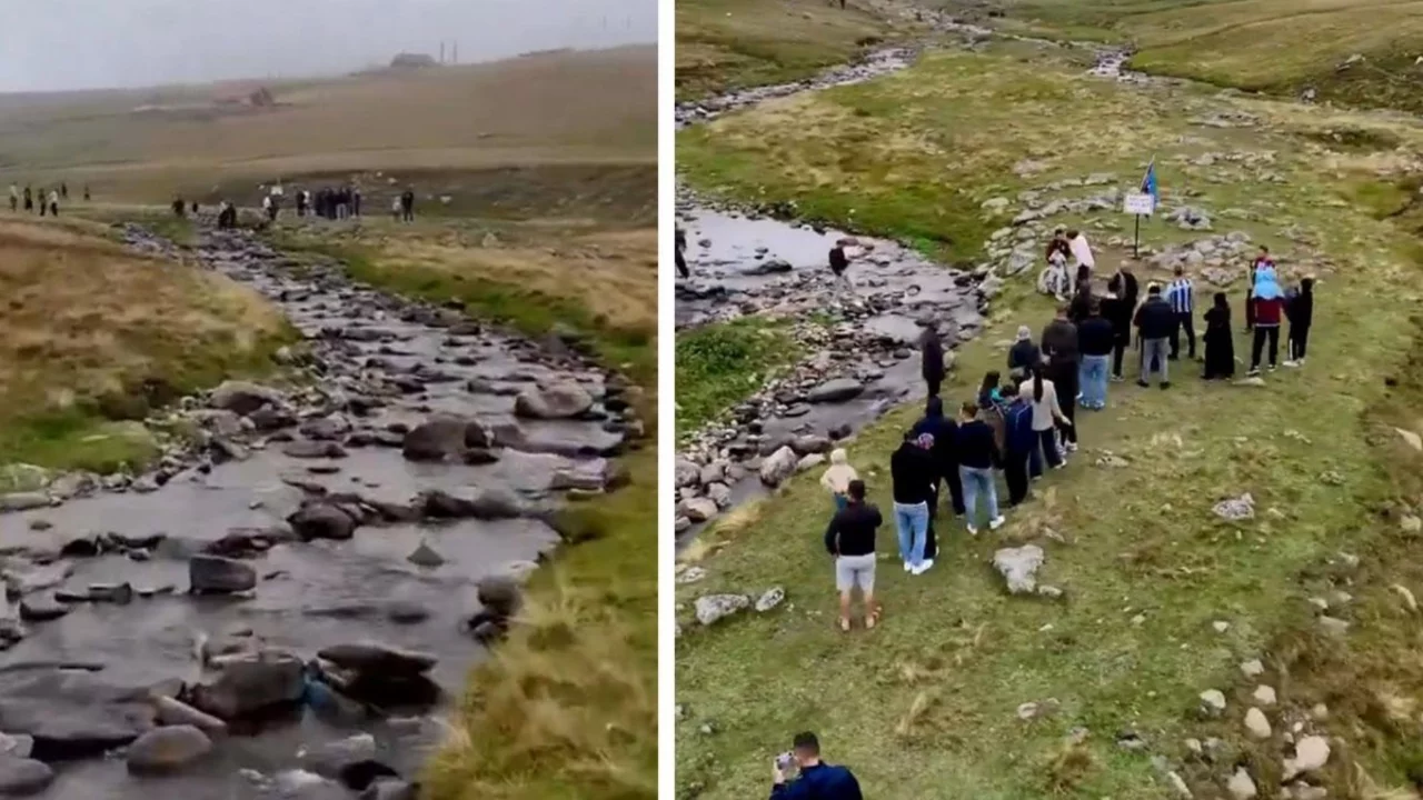 Salah oturdu, yayla değişti! Meşhur taşın yanına bank geldi