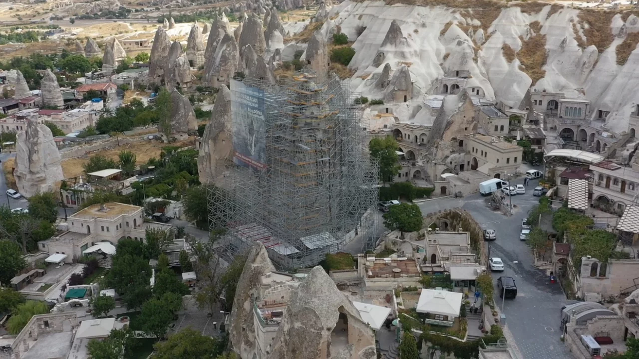 Kapadokya'da 7 peri bacasının korunması için çalışma yapıldı
