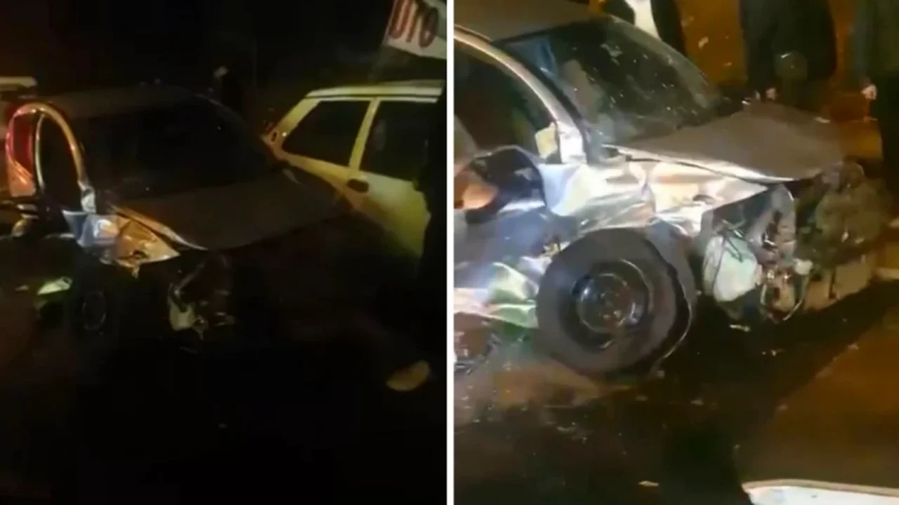 Sokak savaş alanına d&ouml;nd&uuml;! 6 araca birden &ccedil;arptı...