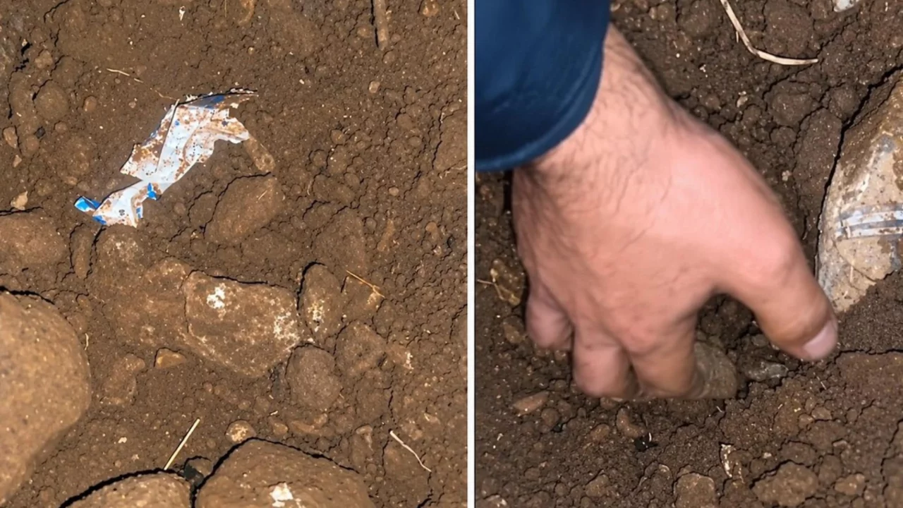 Gelen sesler &uuml;zerine toprağı kazdı, g&ouml;rd&uuml;ğ&uuml; karşısında dehşete d&uuml;şt&uuml;!