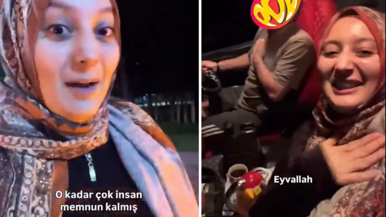 Otostop &ccedil;ekerek tır yolculuğu yapan baş&ouml;rt&uuml;l&uuml; kadına b&uuml;y&uuml;k tepki