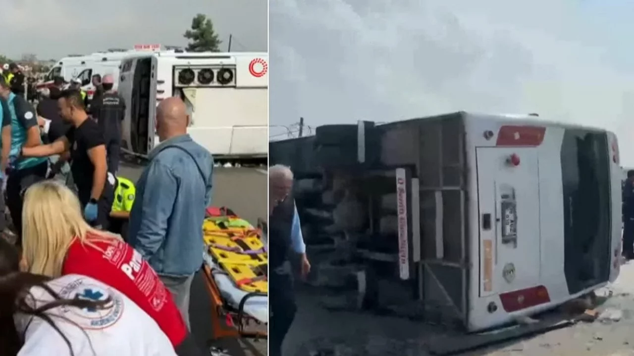 Antalya-Isparta yolunda midibüs devrildi! Yaralılar var