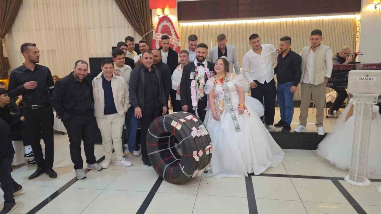 Herkes şaşırdı! Damada 25 bin liralık tır lastiği
