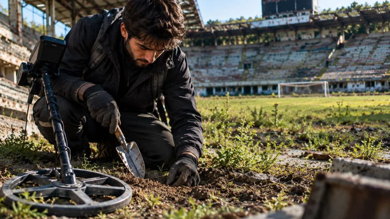 Yıllardır kapalı olan stadyuma girdi! Toprağın altından &ccedil;ıkanlara bakın
