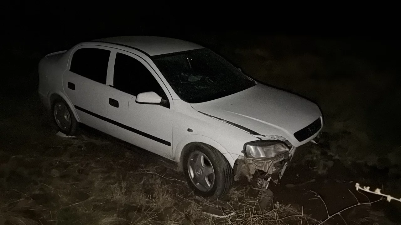 Siverek-Diyarbakır yolunda korkutan kaza! Otomobil şarampole devrildi
