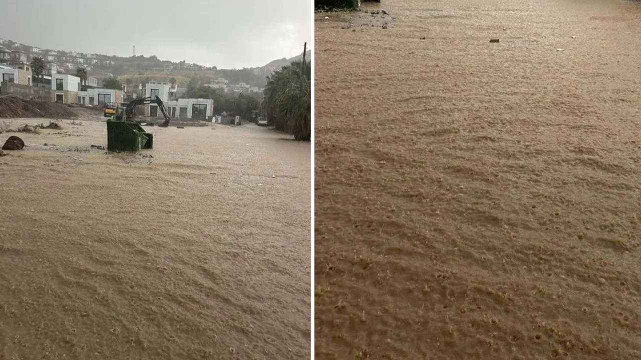 G&ouml;r&uuml;nt&uuml; T&uuml;rkiye'nin turizm cennetinden! Yollar trafiğe kapandı, iş yerlerini su bastı
