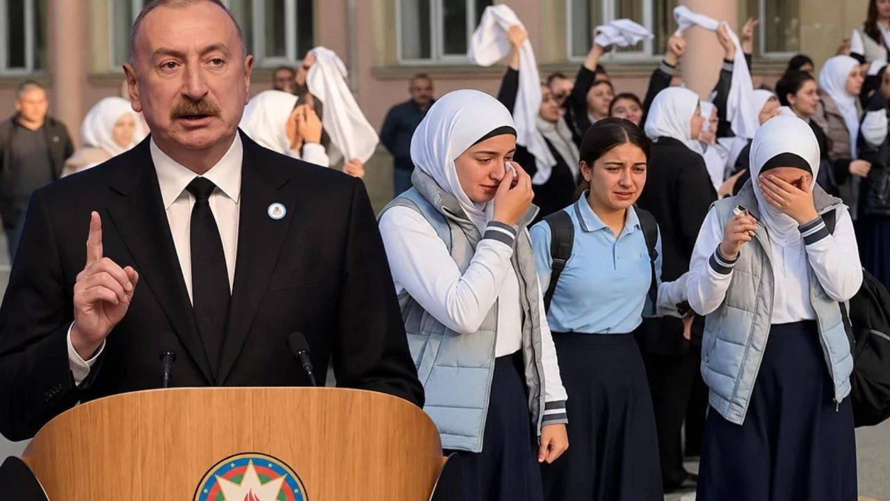 Okullarda baş&ouml;rt&uuml;s&uuml;n&uuml; yasaklayan Aliyev'den eleştirilere yanıt
