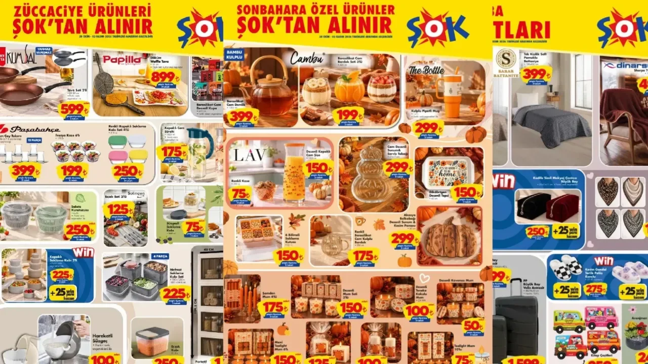 ŞOK, A101 28 Ekim akt&uuml;el kataloğu a&ccedil;ıklandı! Valiz, kokulu mum ve waffle tavası satışta