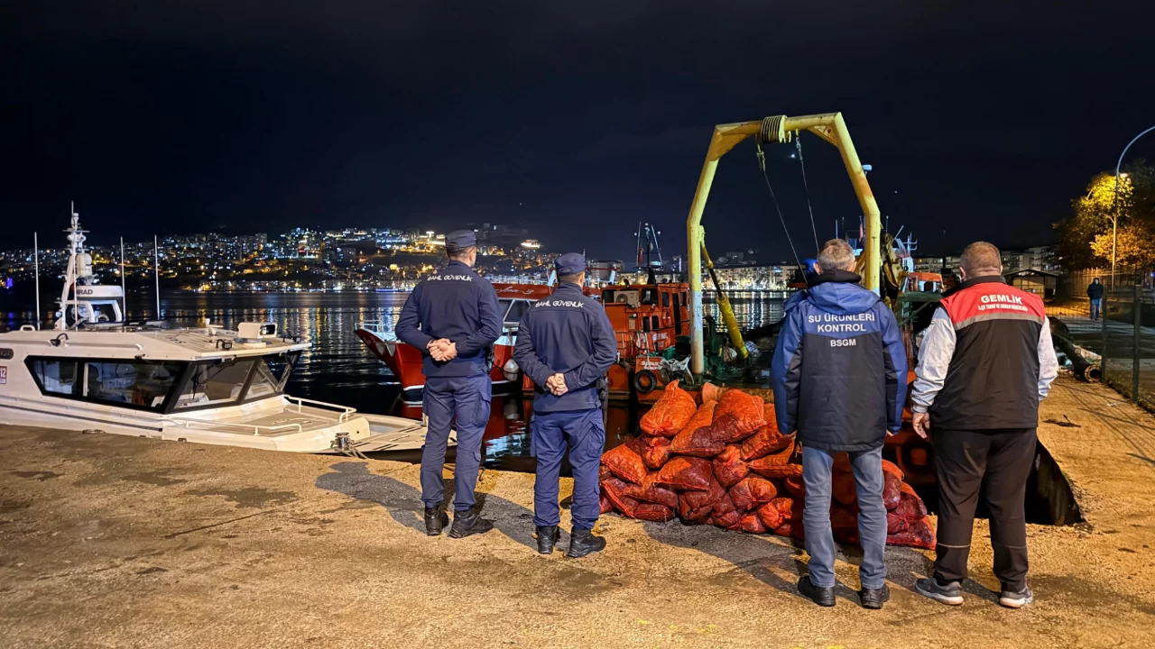 Bursa'da ka&ccedil;ak midye operasyonu! 350 kilo midyeye el konuldu