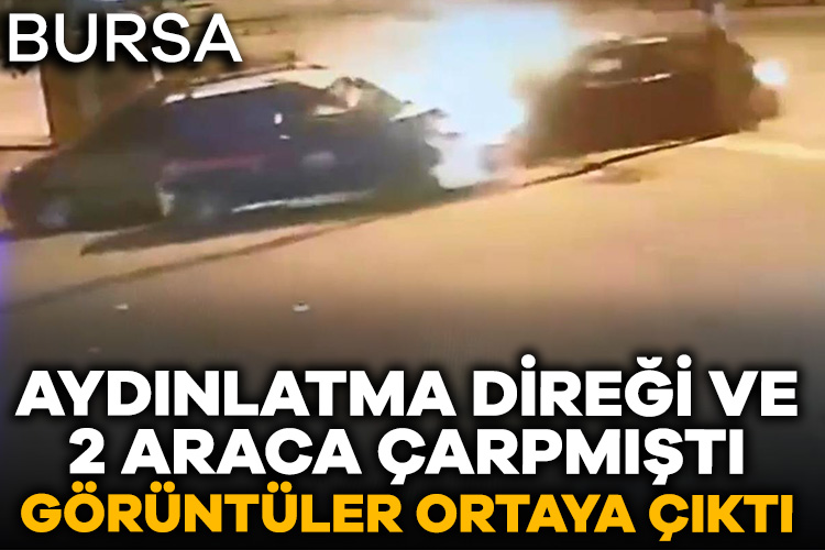 Footage of the vehicle crashing into 2 vehicles and a lighting pole in Bursa has emerged