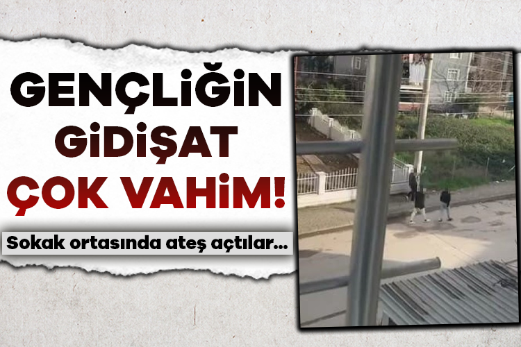 Gençliğin gidişat vahim! Sokak ortasında havaya ateş ettiler...