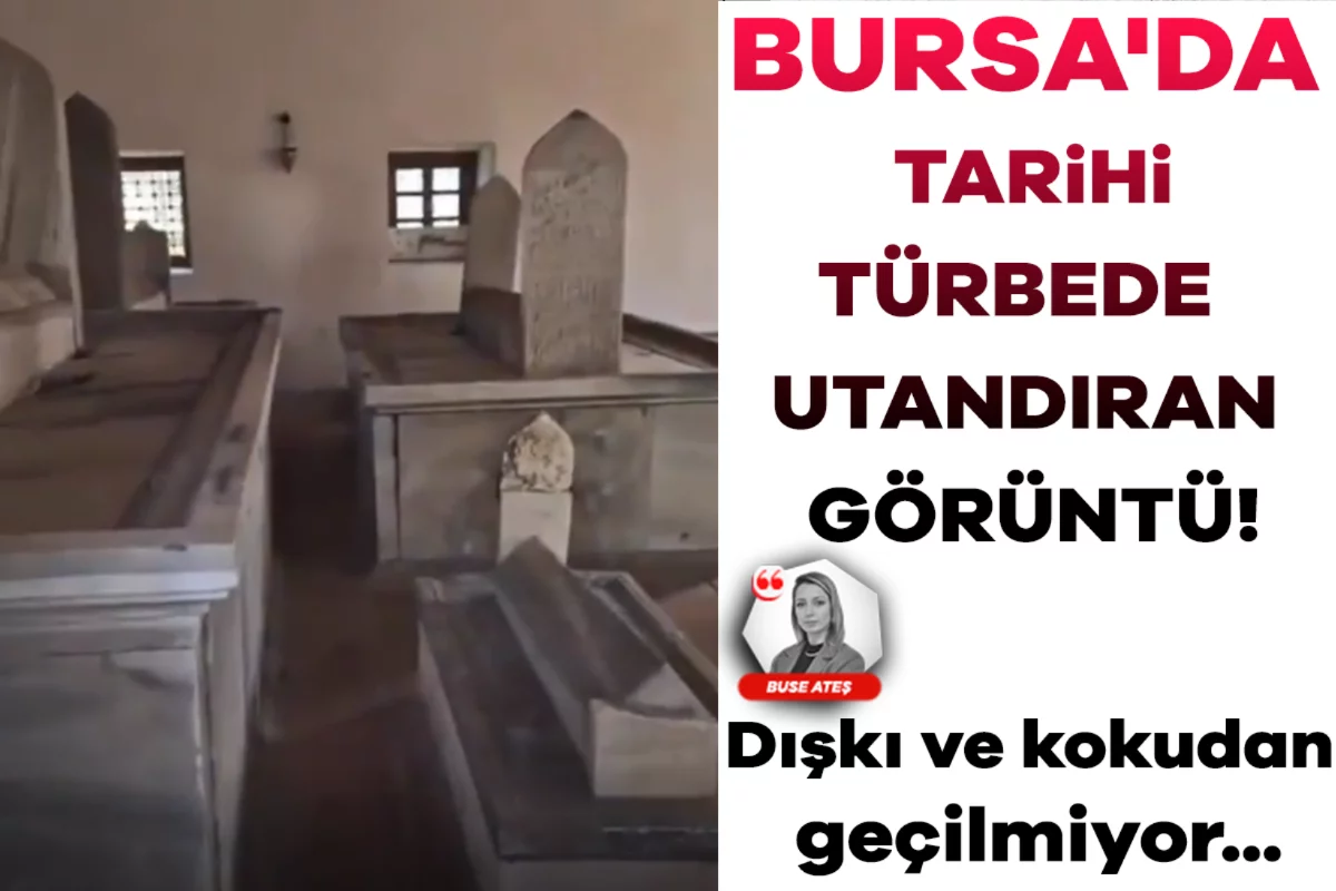 Bursa'da tarihi türbede utandıran görüntü! İçerisi dışkı ve kokudan geçilmiyor...