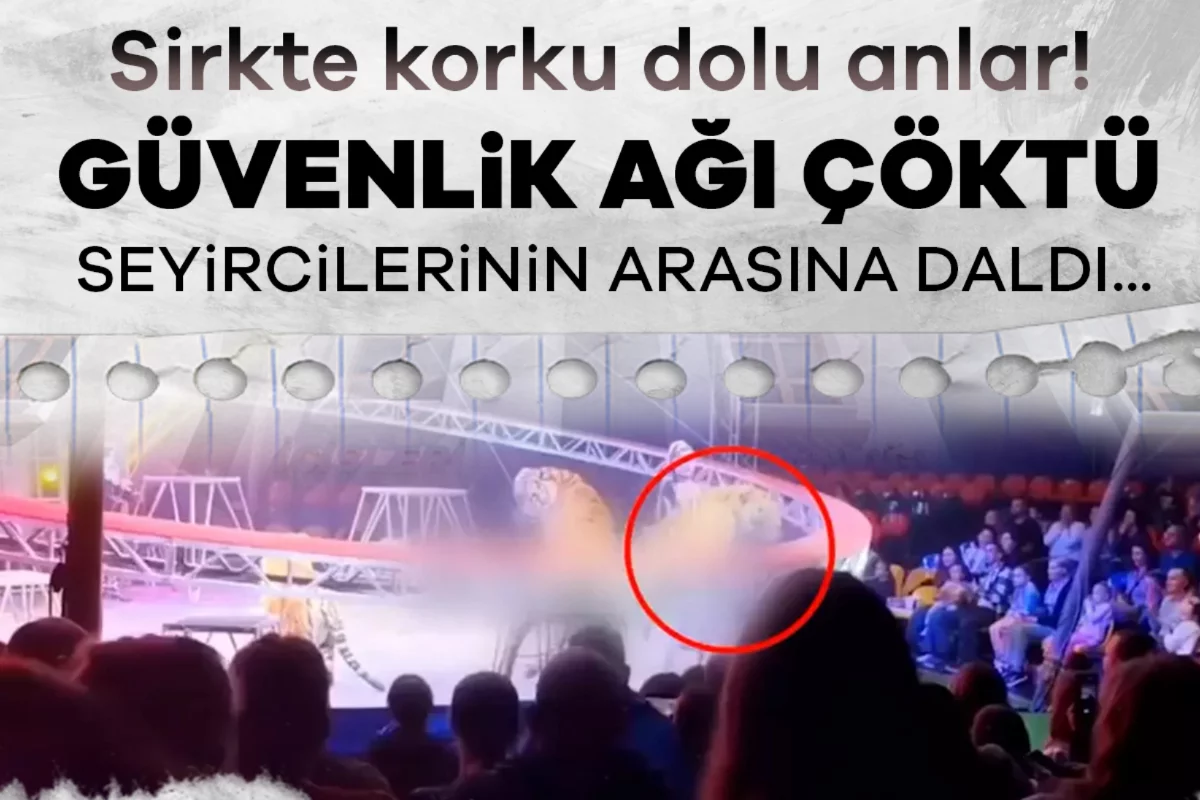 Sirkte korku dolu anlar! Güvenlik ağı çöktü, seyircilerinin arasına daldı...