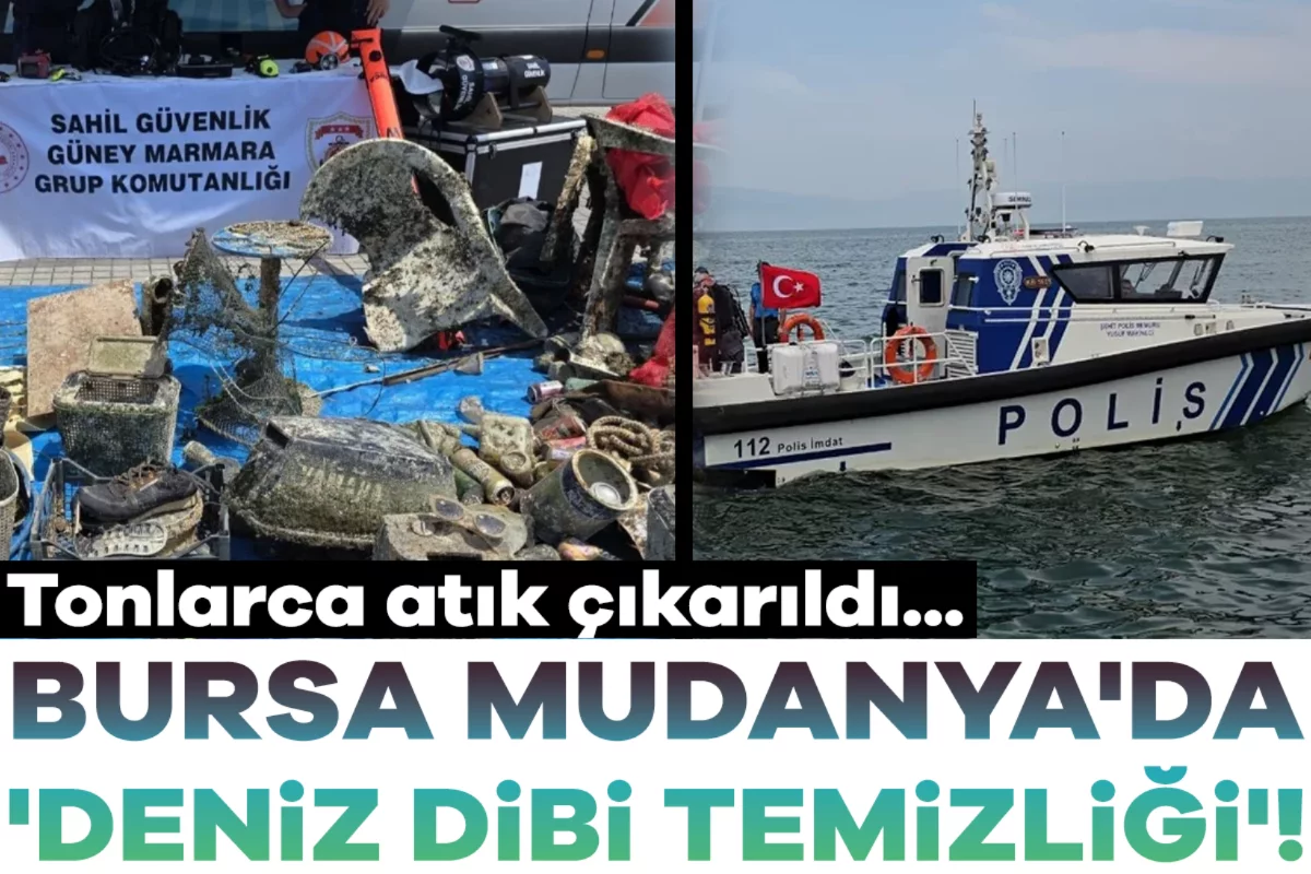 Bursa Mudanya'da 'deniz dibi temizliği'! Tonlarca atık çıkarıldı...