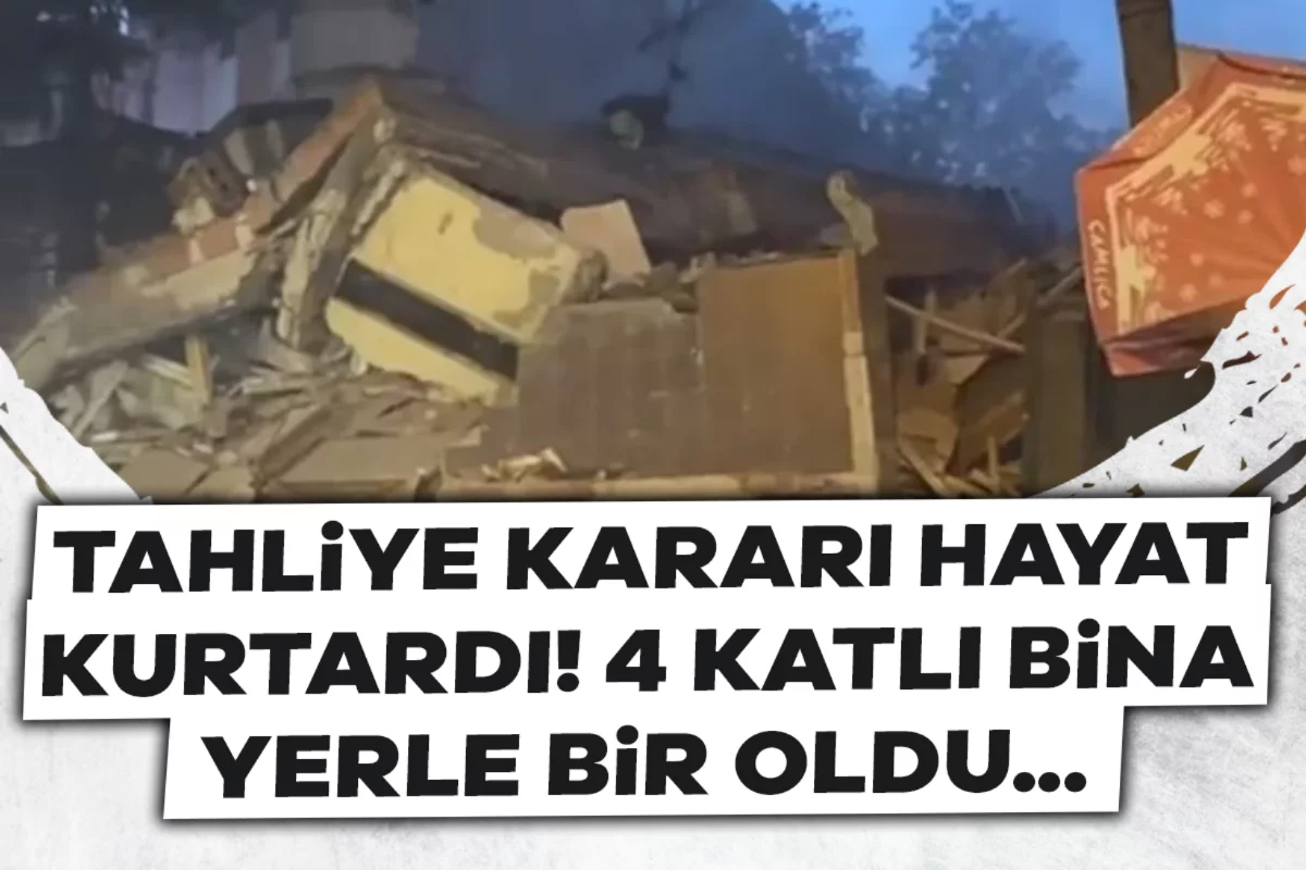 Çökme riski nedeniyle boşaltılan 4 katlı bina bir anda yerle bir oldu