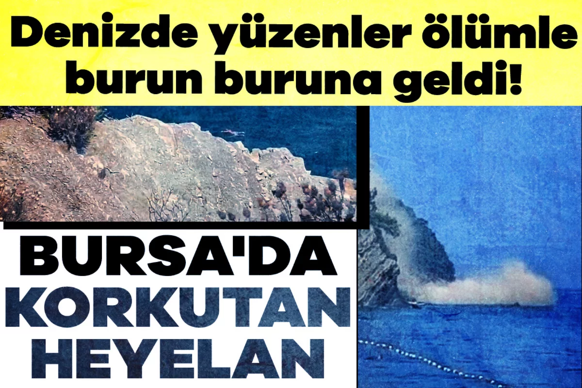 Denizde yüzenler ölümle burun buruna geldi! Bursa'da korkutan heyelan