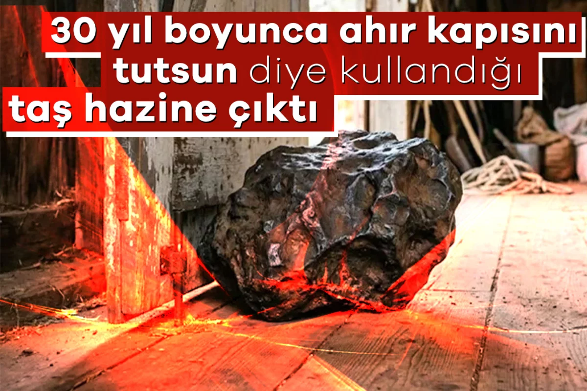 30 yıl boyunca ahır kapısını tutsun diye kullandığı taş hazine çıktı
