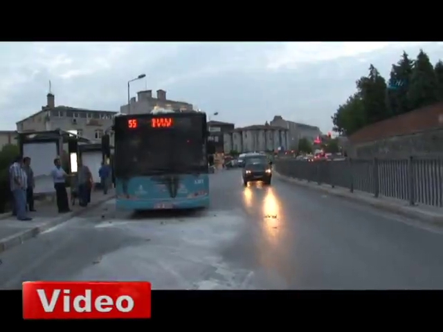 Halk otobüsüne molotoflu saldırı