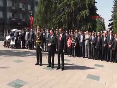 Çorum'da gergin tören