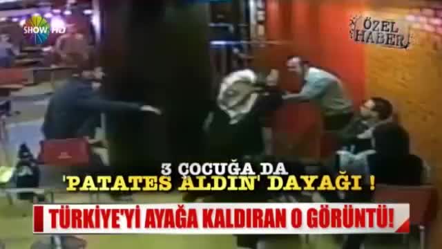 Burger King'de dayak yiyen Suriyeli cocugun goruntuleri