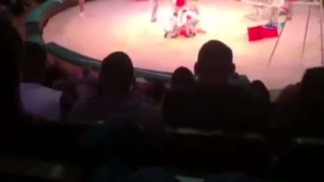 Sirkte yürekleri ağızlara getiren kaza!