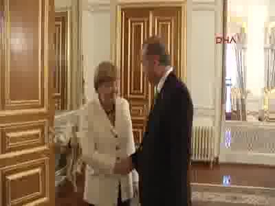 Erdoğan, Merkel'i Mabeyn Köşkü'nde kabul etti