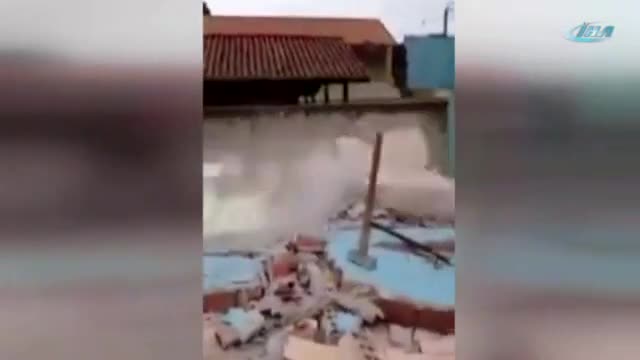 Üzerine duvar yıkıldı