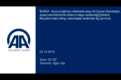 Bursa'da boş meydanda tek kişilik miting